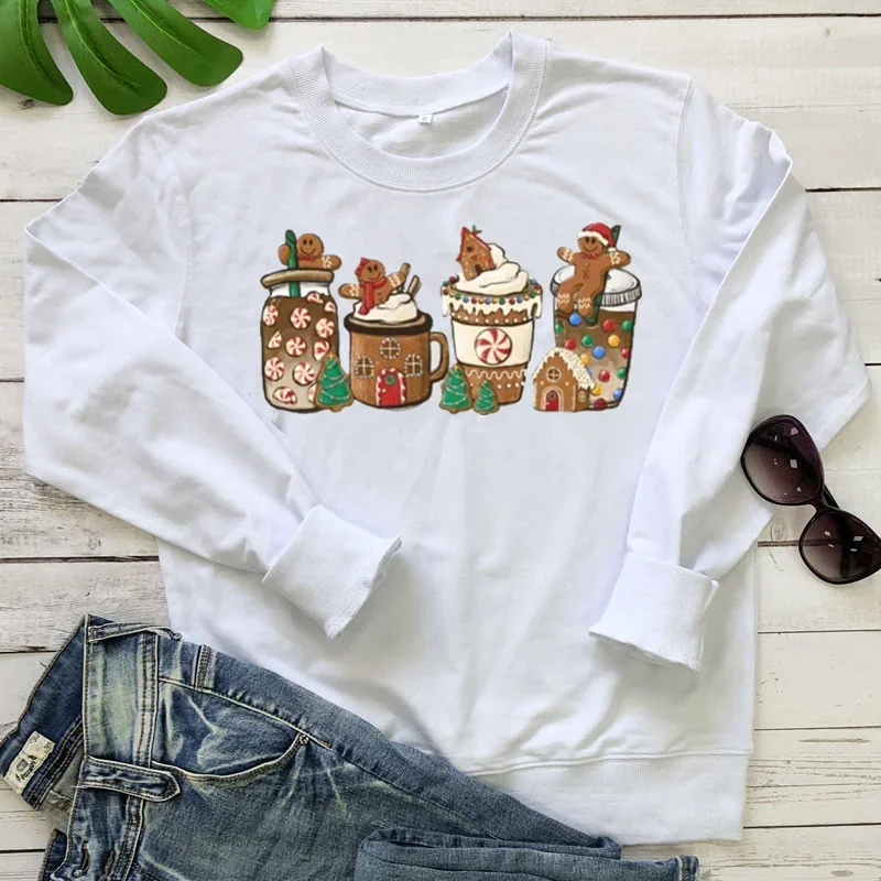 Gingerbread Christmas Coffee Shirt coffee Sweatshirt Coffee Lover gift Latte drink Crewneck women sweater Streetwear harajuku