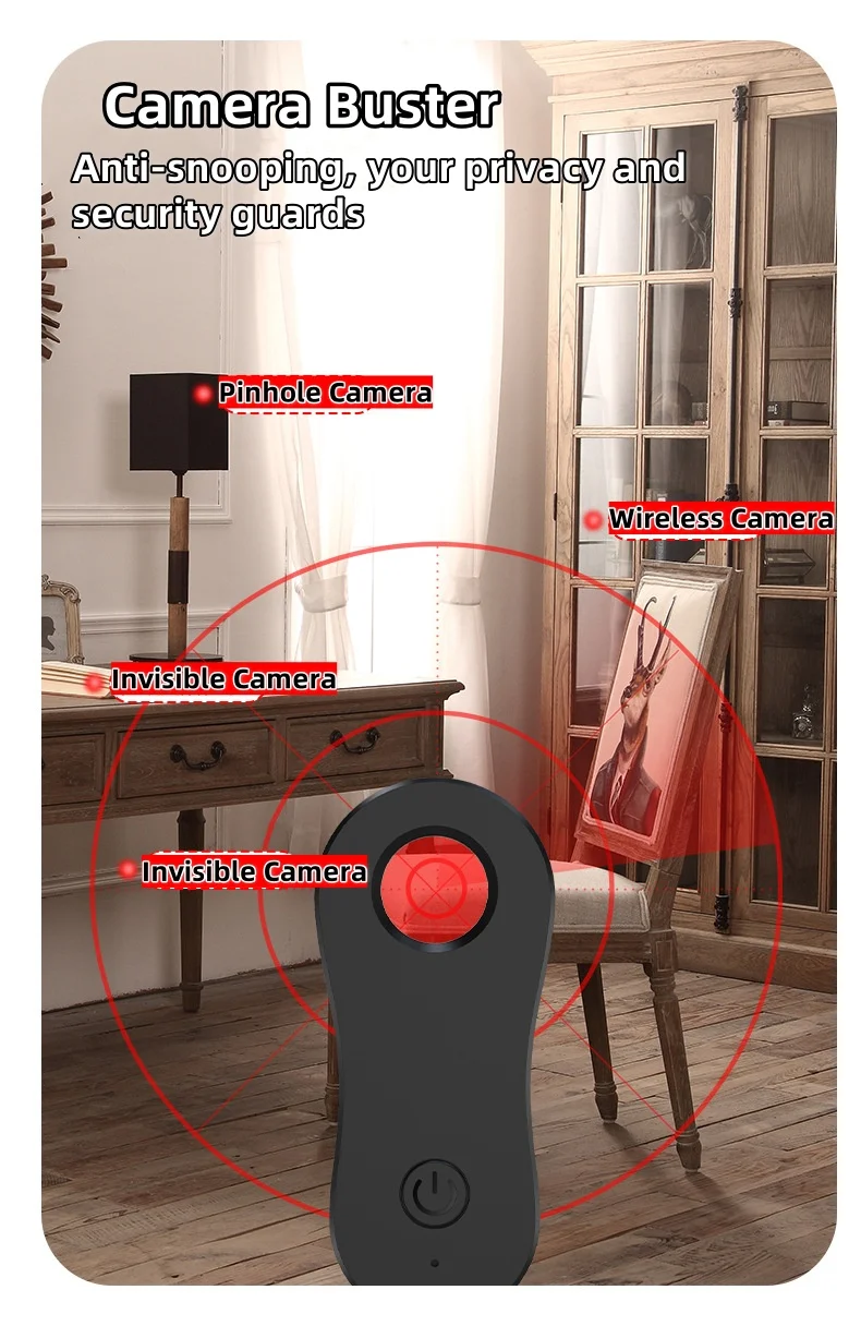 Detector de câmera proteção de segurança anti-snooping anti-rastreamento anti-localização detector de câmera de varredura infravermelha para casa de hotel