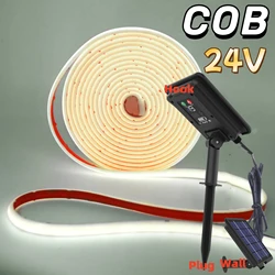 Striscia luminosa al neon solare IP68 COB 5M 24V 320LED/M Diodo nastro autoadesivo Corda dimmerabile Retroilluminazione bianca calda naturale fredda