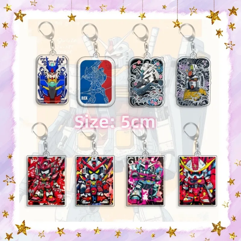 Llavero de Gundam Mazinger Z, Colgante para Mochila Gundam TR-6, Regalo para Fans de Anime y Videojuegos, Decoración de Acrílico Reciclado, Tarjeta Coleccionable Rara, Juguete de 5cm