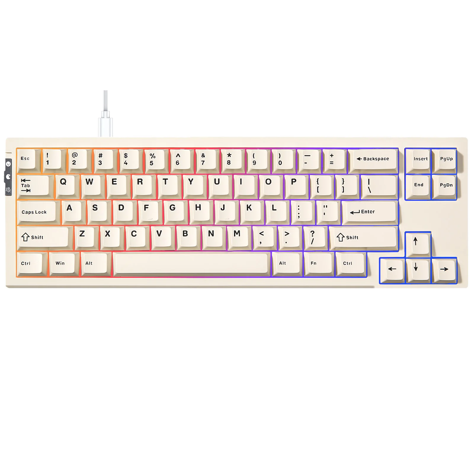 YUNZII RT68 Beige Rapid Trigger RGB Mechanical Gaming Keyboard, Hall Effect Magnetic Switch 68-Key Wired Gasket Mount Keyboard