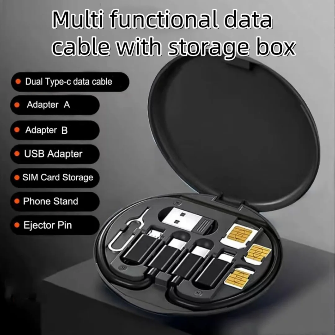USB-Datenkabel mit Schnellladefunktion und Aufbewahrungsbox, multifunktionale digitale und elektronische Aufbewahrungsbox für Kleinzubehör – Detail 1