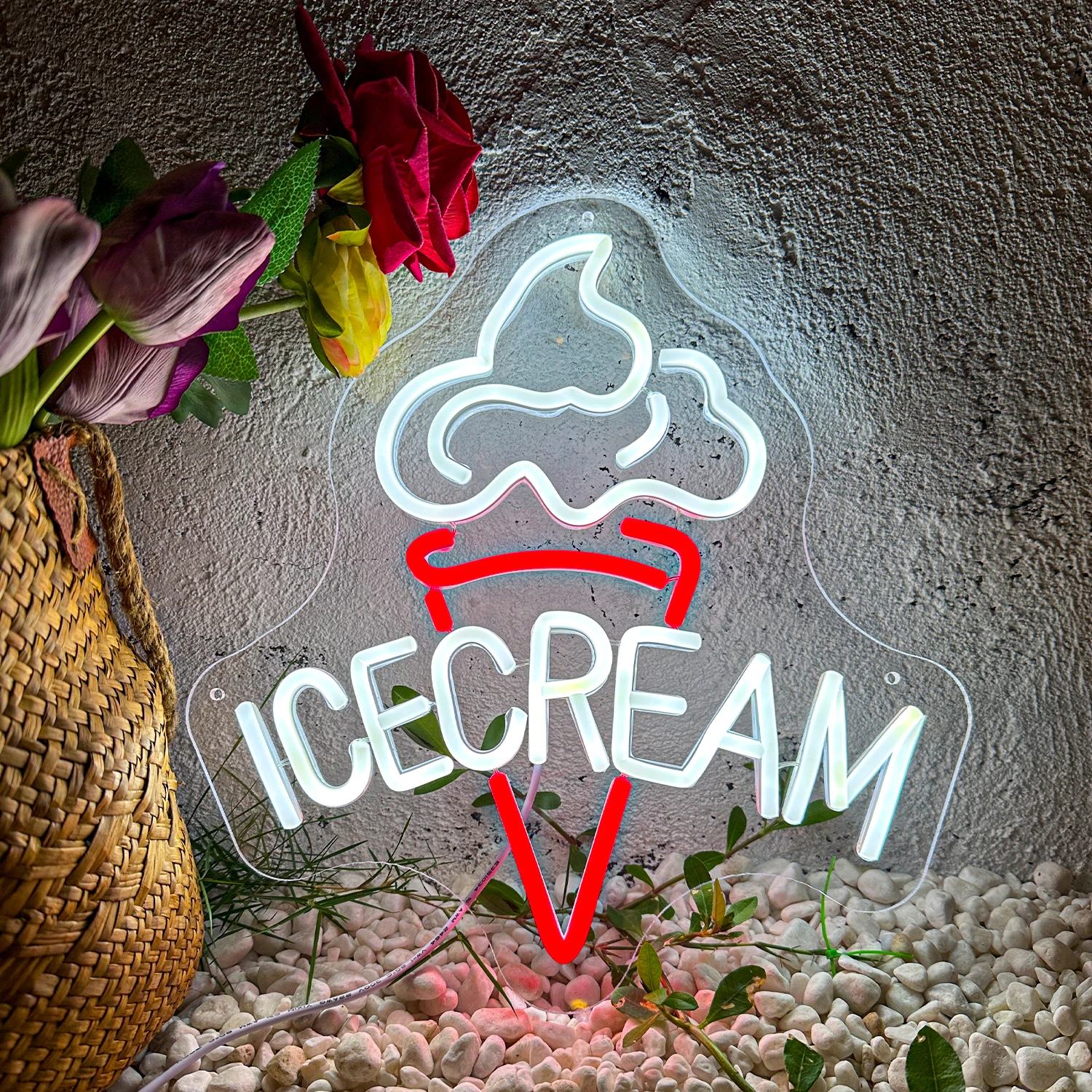 

Ice Cream Neon Sign Home Decoration Business Location Indoor Outdoor Wall Decoration Lights Custom Neon Gift Room Decorations