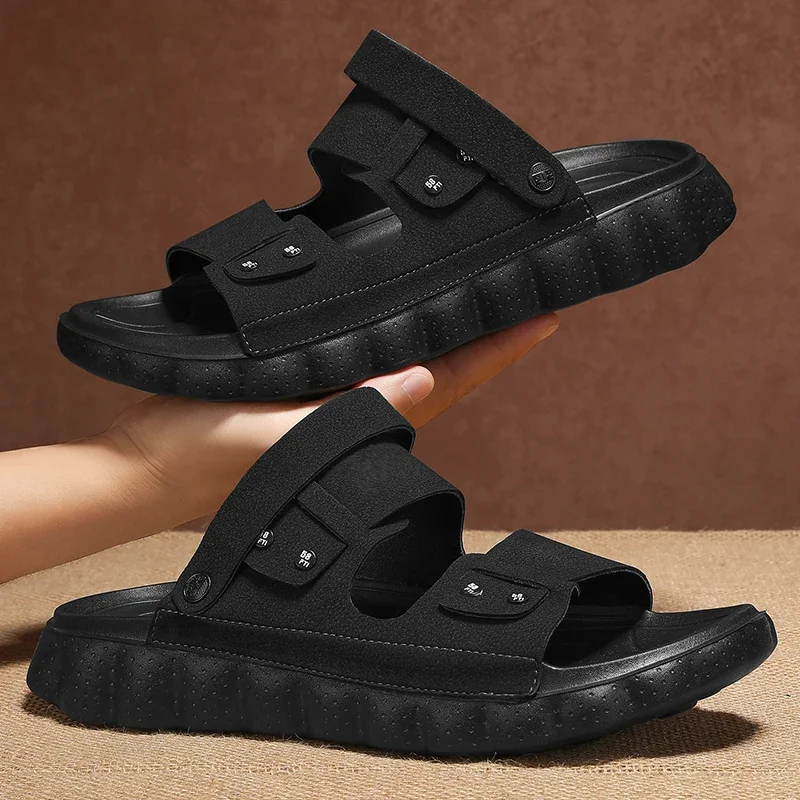 Home and Outdoor Dual Use Men Summer Slippers Durable Anti Slip Base Soft Touch Material Daily Casual Walking Shoes