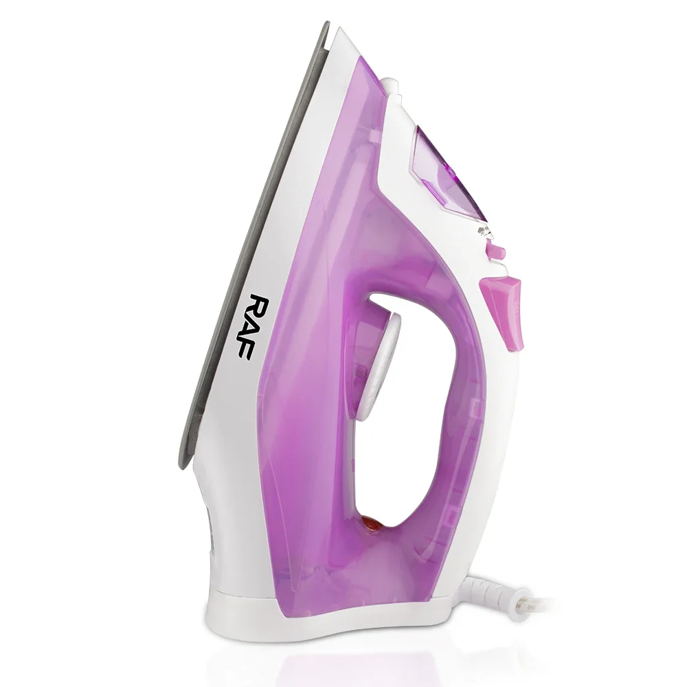 l # RAF Electric Steam Iron Clothes Ceramic Coated Plate 2200w Flat Iron Home Kitchen Appliances