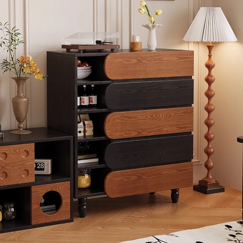 Sideboard Buffet with Drawers 86 * 40.5 * 105cm Wooden Side Buffet Cabinet 5 Drawers Modern Luxury Side Shoe Cabinet