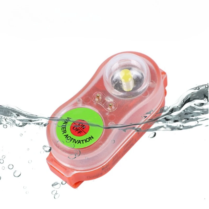For Adult Child Survival Gear LED Seawater Activated Life Jacket Light Self Lighting Safety Vest Accessory Waterproof Plastic