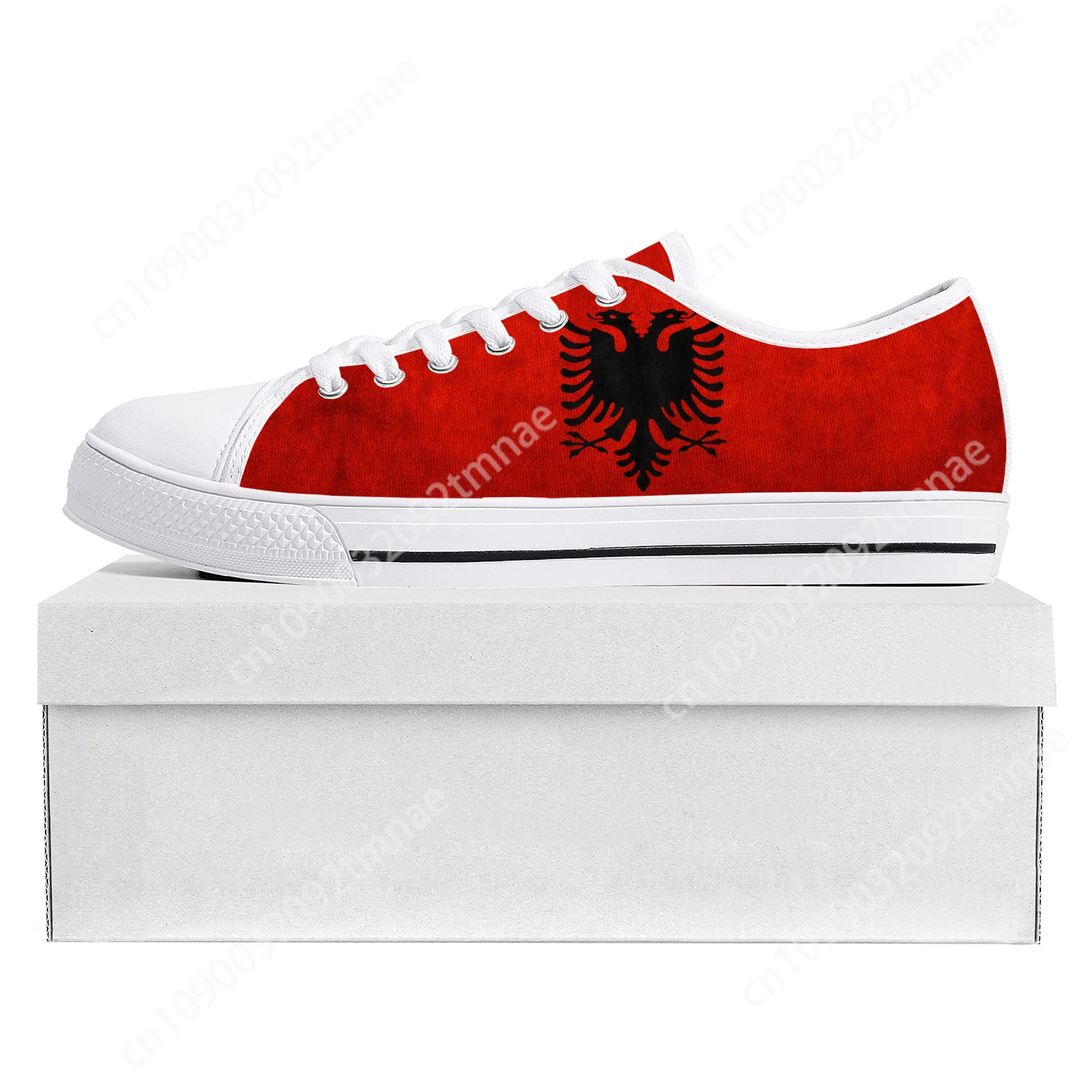 

Albanian Flag Low Top High Quality Sneakers Mens Womens Teenager Canvas Sneaker Albania Prode Casual Couple Shoes Custom Shoe