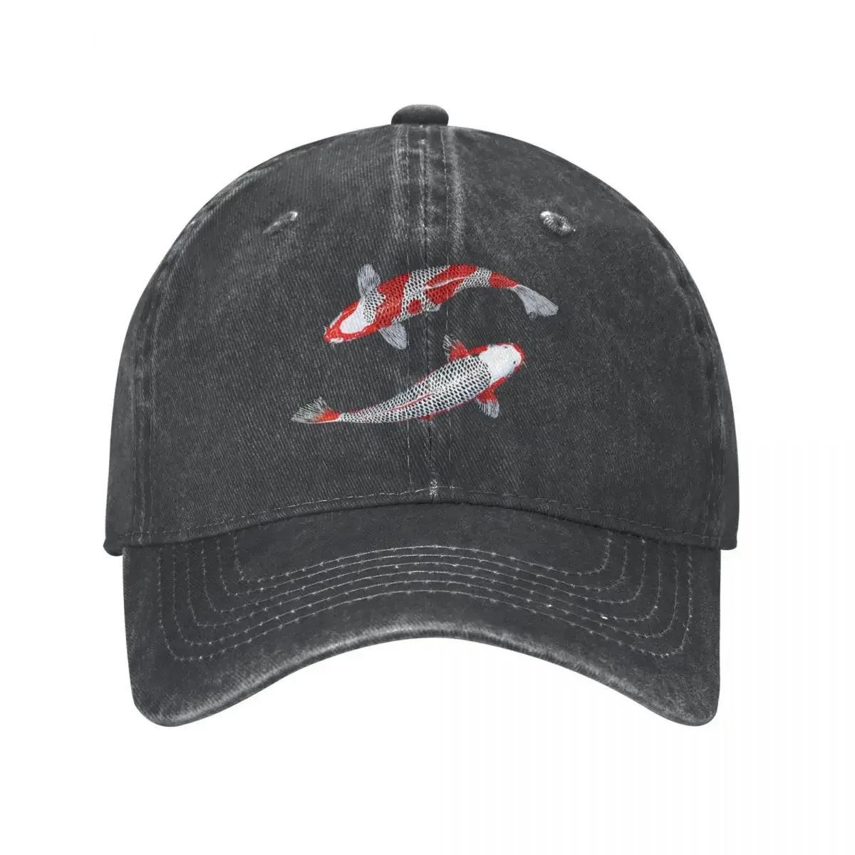 Yin Yang Kuhaku Asagi Koi Vector Cowboy Hat Hat Luxury Brand Big Size Hat Brand Man cap beach Baseball For Men Women's