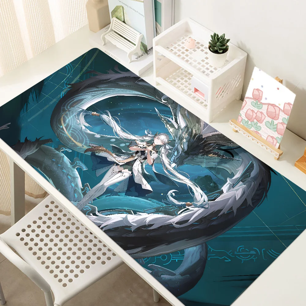 Game Wuthering Waves Jinhsi Mousepad Mouse Mat Desk Mat With Pad Gaming Accessories Prime Gaming XXL Keyboard Pad Padding Mat