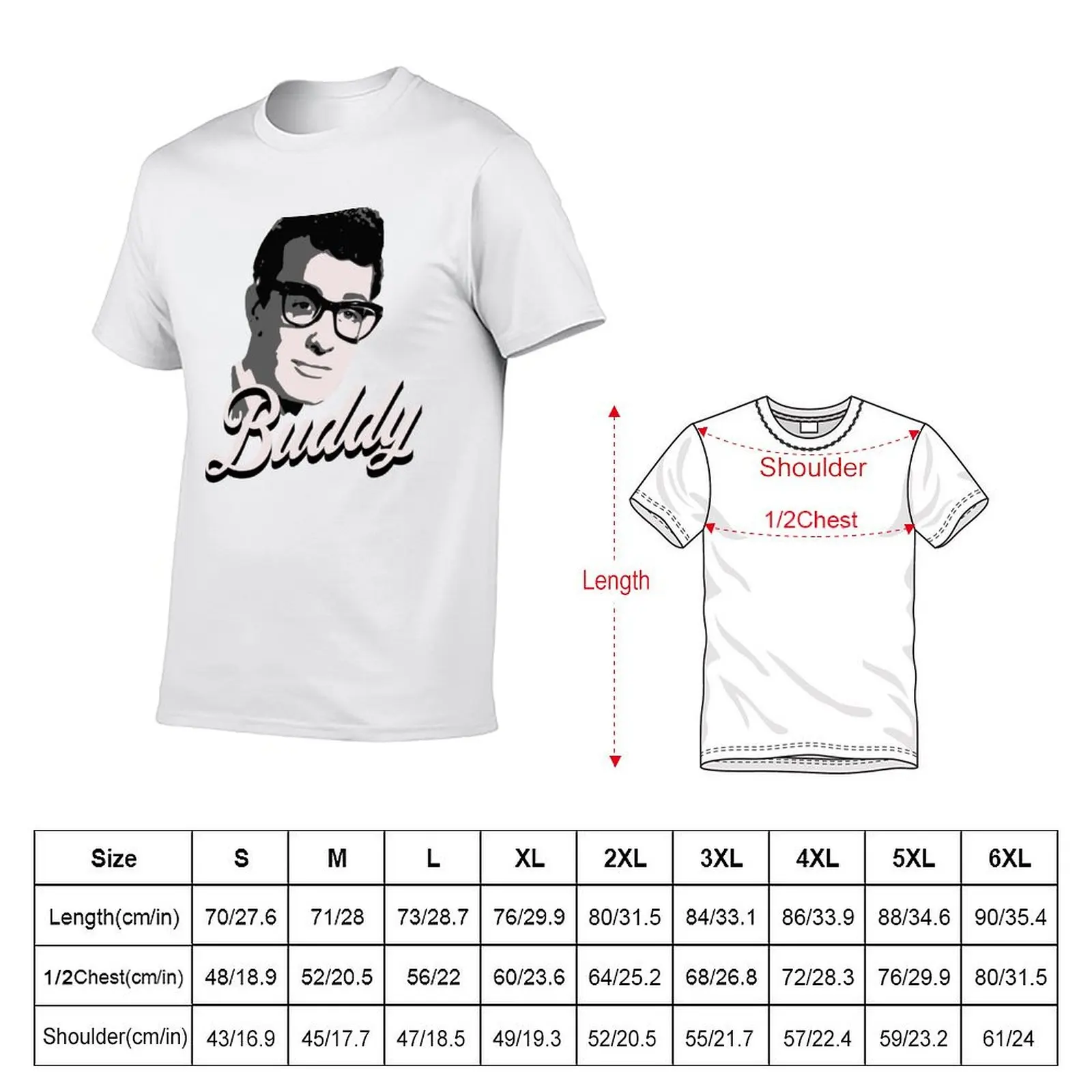 Buddy Holly T-Shirt cotton t shirts man 100% man t shirt designer T-Shirt