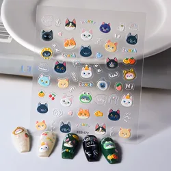 Decorazione per unghie adesivo artistico per cursori animali simpatici gatti unghie decorazioni per bambini decalcomanie Design Nail Tips