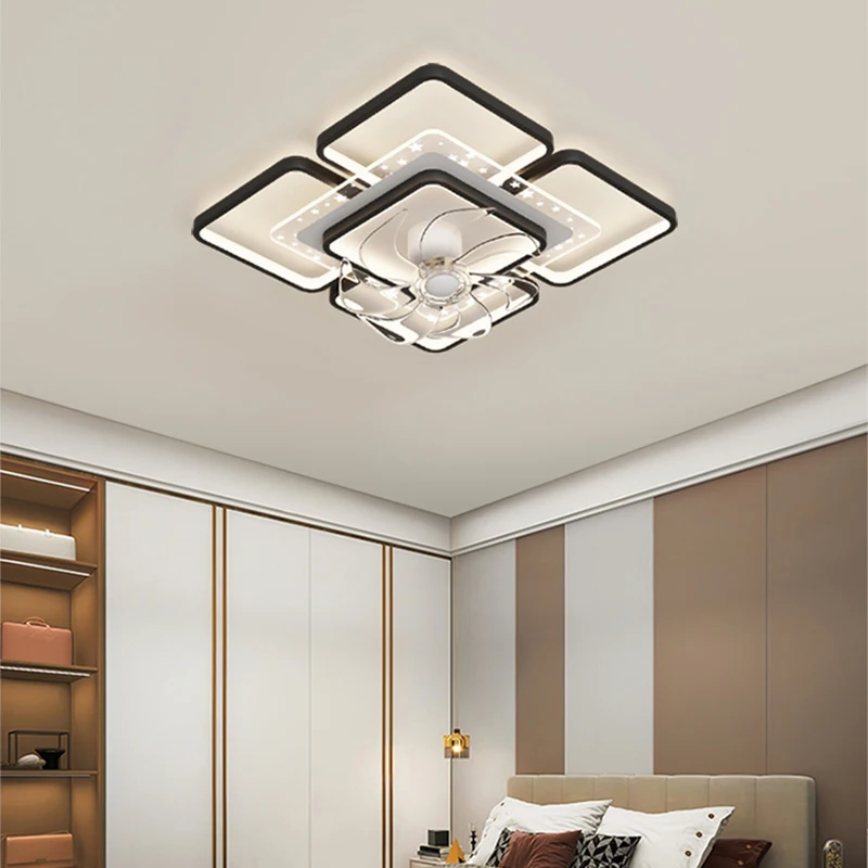 Modern ceiling lamps bedroom folding Ceiling fan ceiling fan with led light and control ceiling lamp for living room lighting