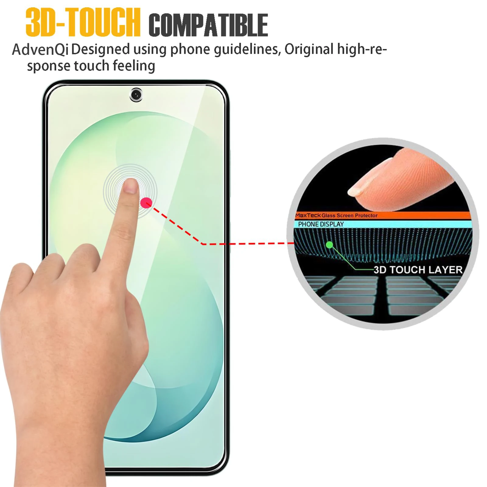Displayschutzfolie für Samsung Galaxy S26 FE 6,7 Zoll, gehärtetes Glas, HD, 9H, transparent, kratzfest, kompatibel mit Handyhüllen. – Detail 7