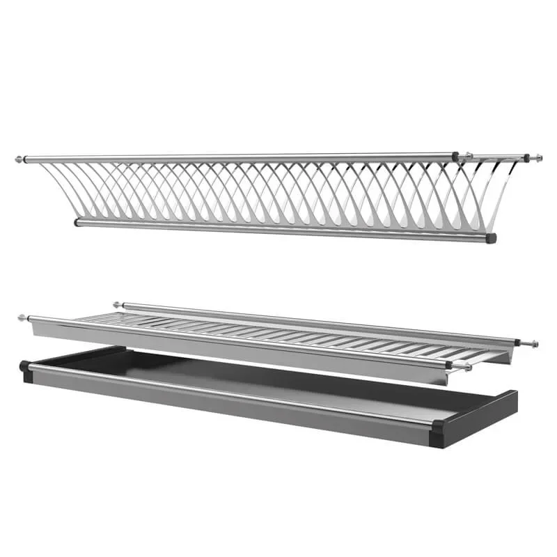 Kitchen Cabinet Stainless Steel Dish Rack Cabinet Built-in Double Layer