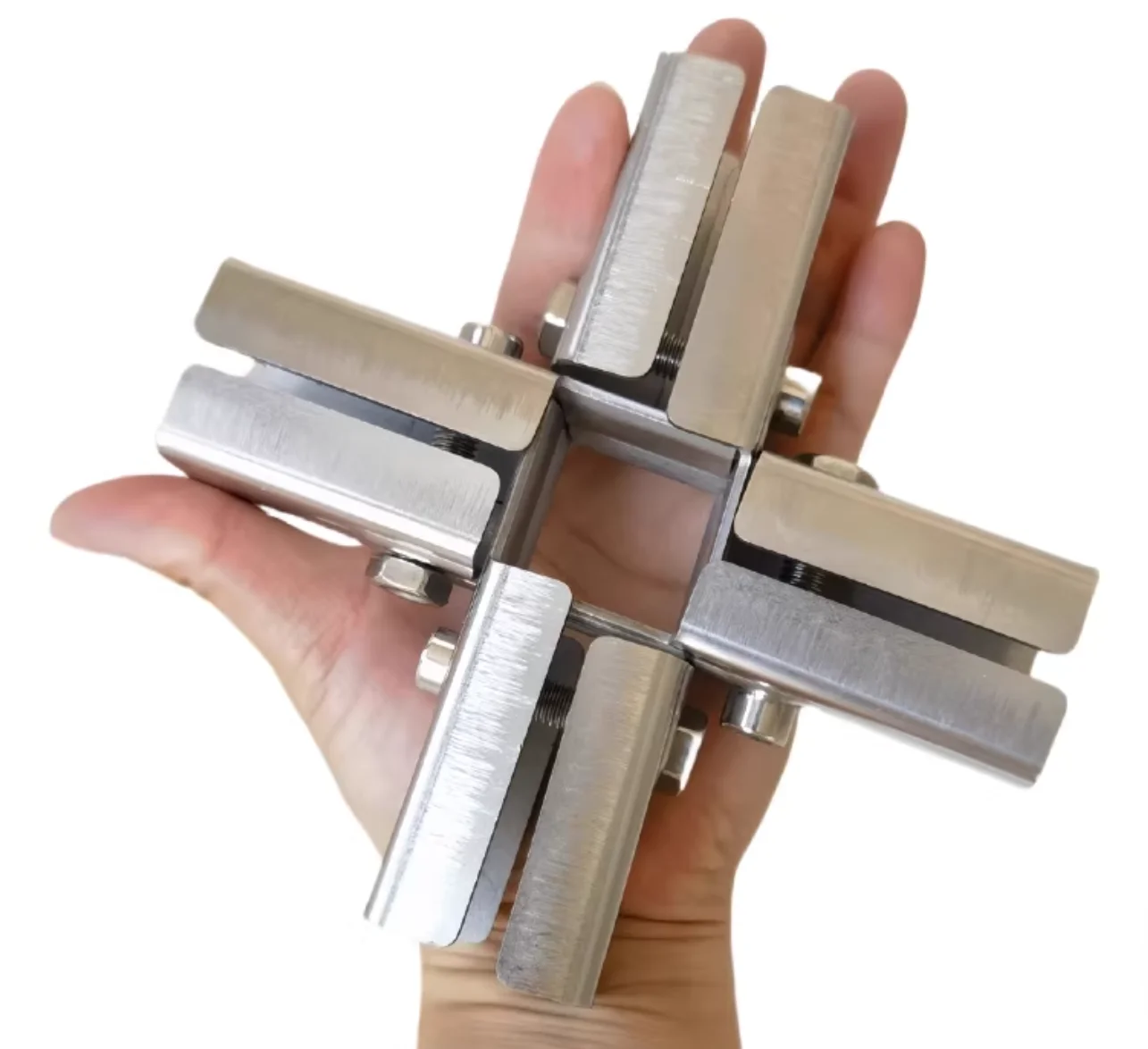 4Pcs Stainless Steel 25*25mm Square Railing Clamp Flange Connector For DIY Display Storage Rack Construction