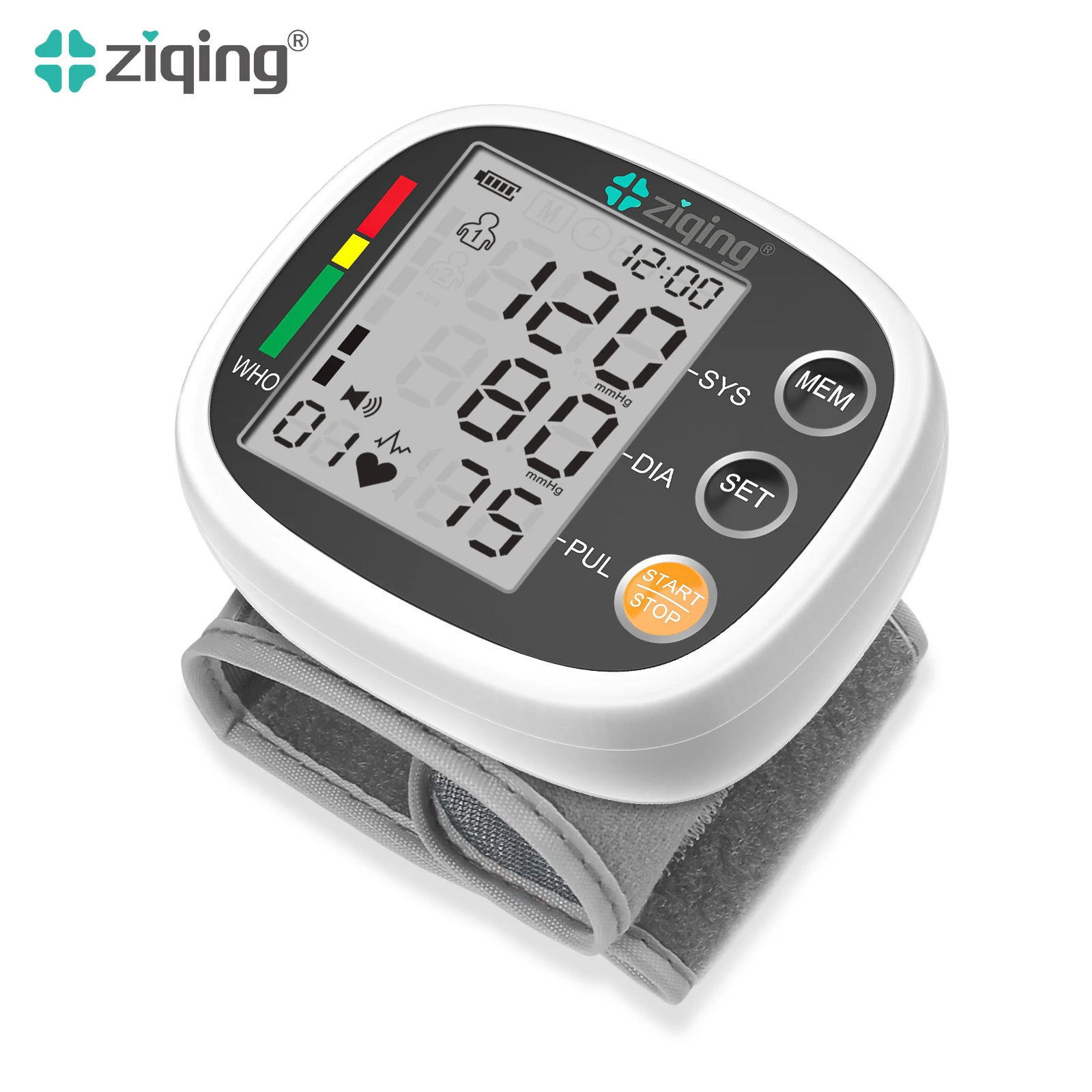 Portable Wrist Blood Pressure Monitor Voice Automatic Digital Sphygmomanometer Detects Heart Rate Arrhythmia Pulse BP Monitor