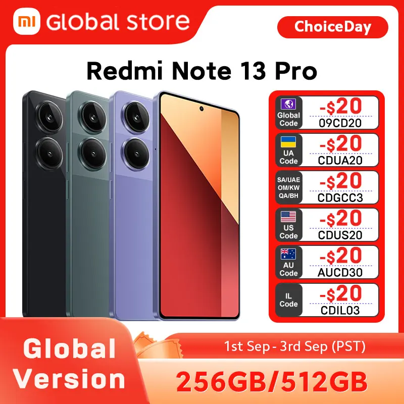 

New Global Version Xiaomi Redmi Note 13 Pro 4G Smartphone MTK Helio G99-Ultra 6.67" AMOLED display 67W Turbo Charge with 5000mAh