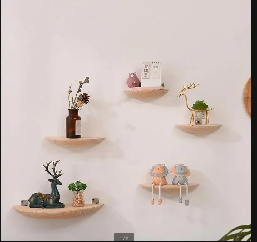 

Настенная полка Paulownia из массива дерева, настенная декоративная стойка для хранения, домашняя гостиная, фон, настенная организация, декоративная полка