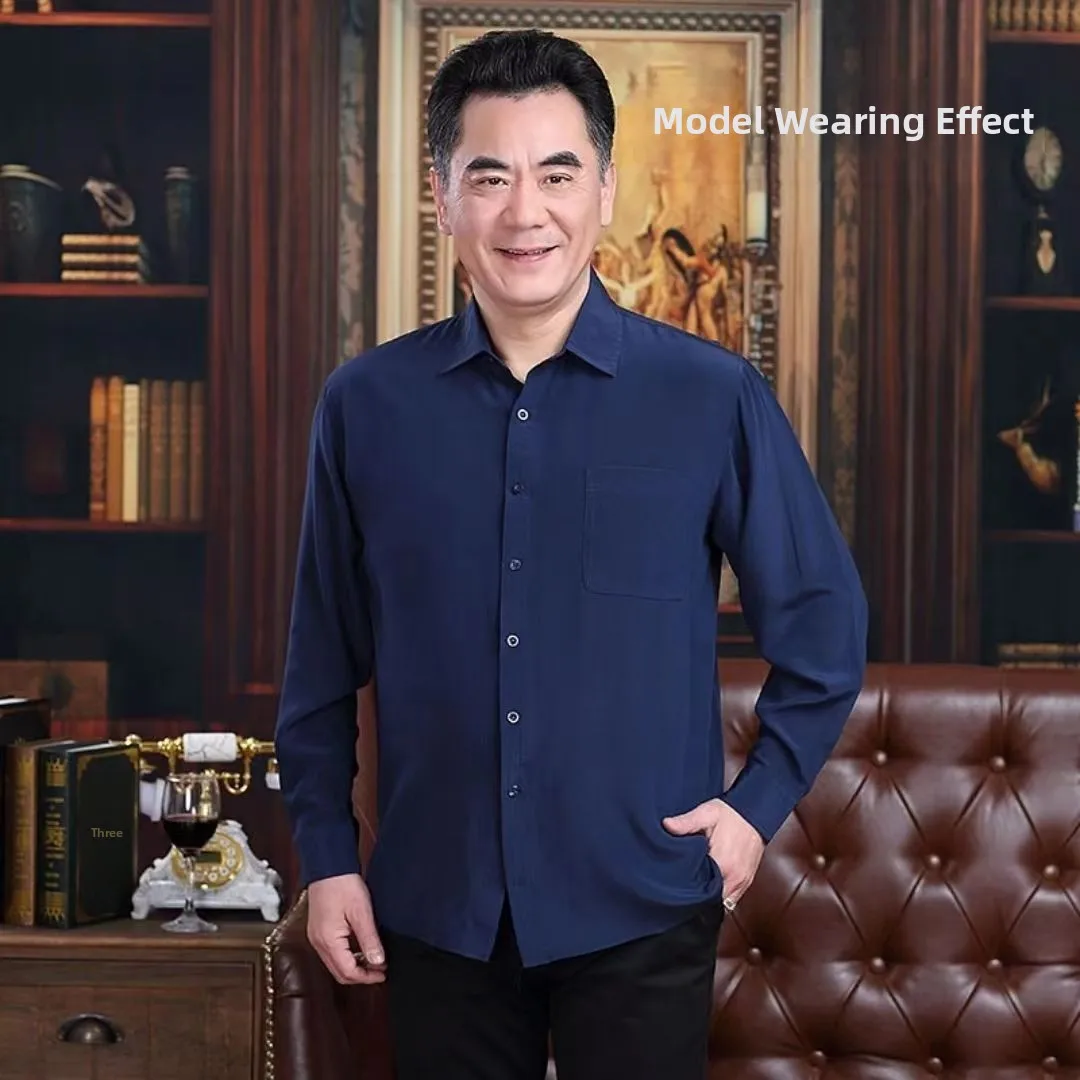 

Летняя мужская повседневная свободная тонкая рубашка с длинным рукавом, дышащая, комфортная, из полиэфирного волокна, с откидным воротником, приталенная, мужская одежда