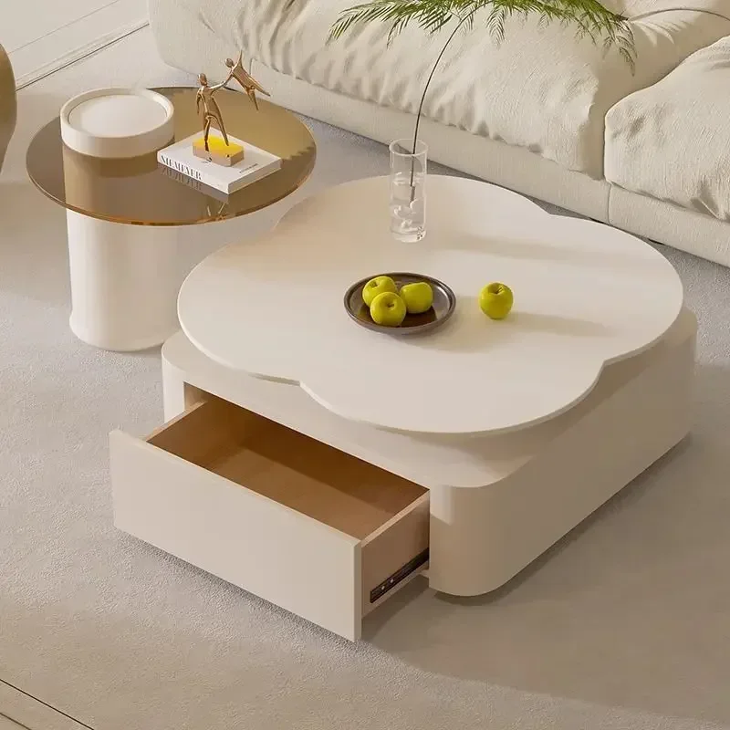 Mesa de centro moderna com flores, simples, branca, centro criativo, mesa de chá para sala de estar, luz lateral, luxo, móveis para sala de estar