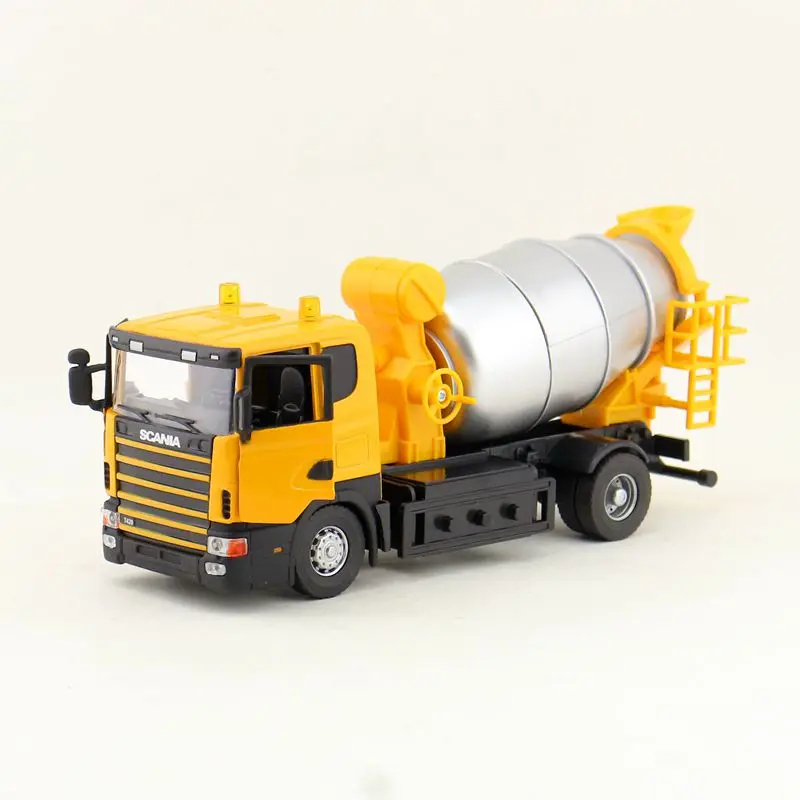 Automaxx 1:43 Scale Diecast Metal Model Scania Cement Mixer Truck Toy Car Doors Openable Educational Collection Gift For Boy