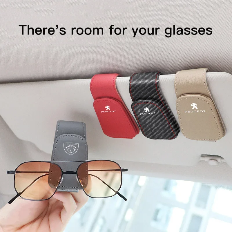 Car Interior Sun Visor Eyeglasses Holder Sunglasses Clip For Peugeot 206 307 308 3008 207 208 407 4008 408 508 2008 5008 301