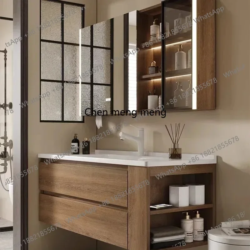 A139 Ceramic Integrated Basin Medium Antique Combination Bathroom Cabinet Toilet Washstand Face Wash Basin Cabinets Organizer Cl