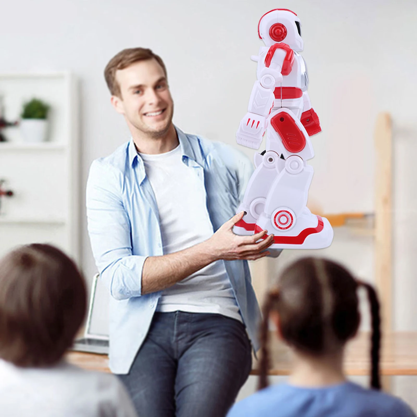 Robot inteligente con Control remoto para niños, Sensor de gestos, juguete educativo para cantar y bailar, Rojo