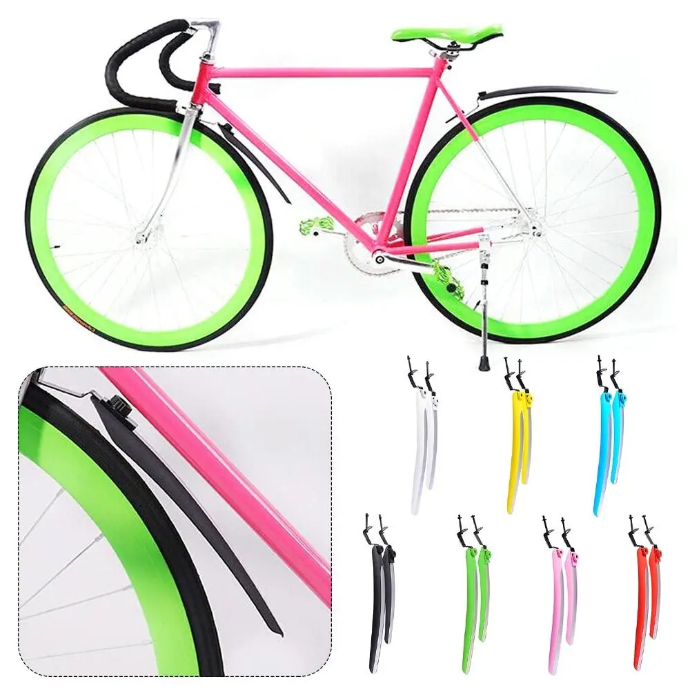 Plastic Mountain Bike Mudguard Multicolour Easy Quick Disassembly Road Racing Mudguard Front Rear Fenders Bicycle Parts