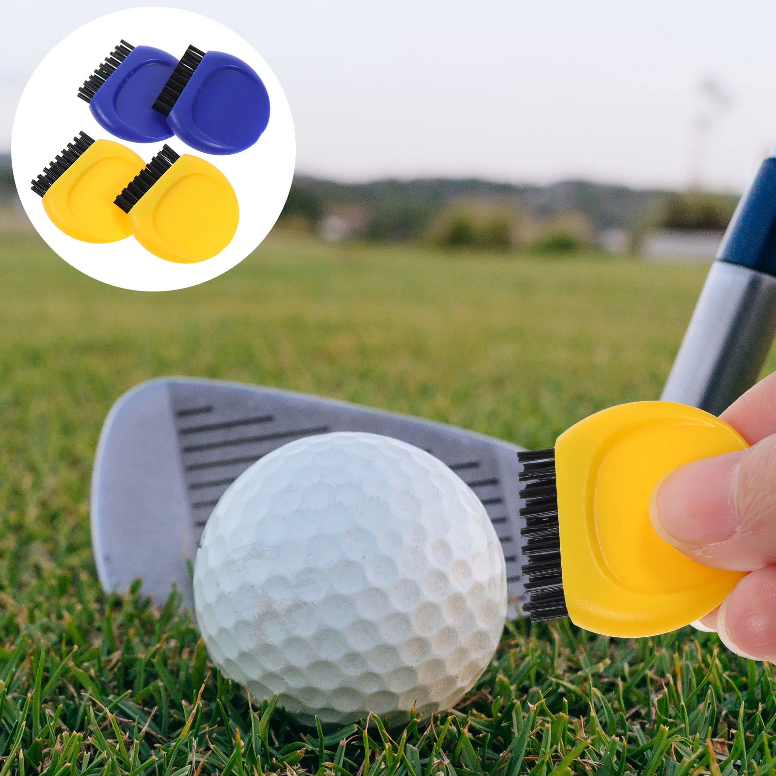 

4pcs Golf Club Brush Multi-Functional Golf Ball Brush With Tee Bases Light Weight Durable Reusable Outdoor Practice