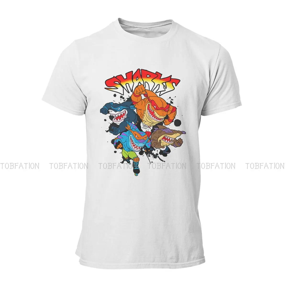 Mutant Ninja Classic  TShirt For Men Street Sharks Jab Animated Clothing Fashion T Shirt Comfortable Print Fluffy