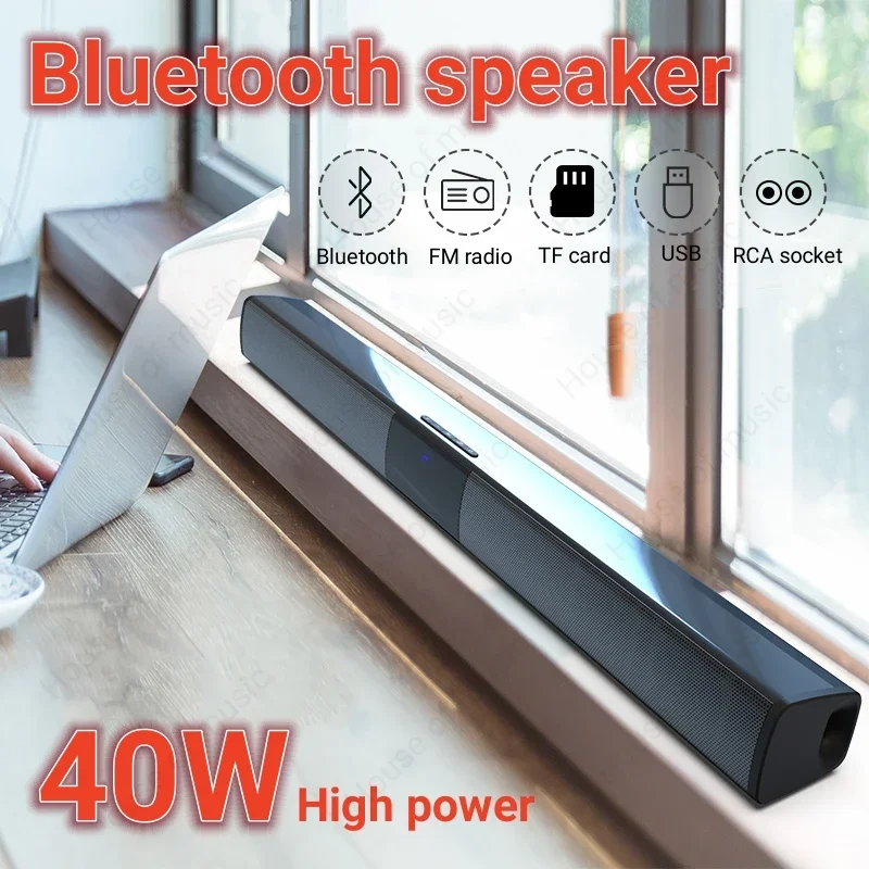 40W TV Soundbar Wired  Wireless Bluetooth Speaker Home Cinema Sound System Stereo Surround with FM Radio Music Center sound box