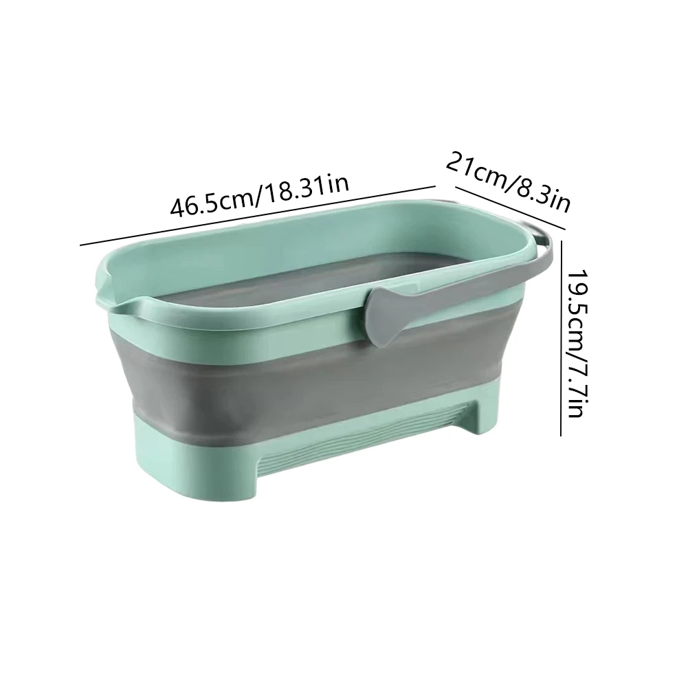Portable Mop Bucket Foldable Laundry Basket With Wheel Folding Water Basin Household Item For Washing Fishing Camping Basin
