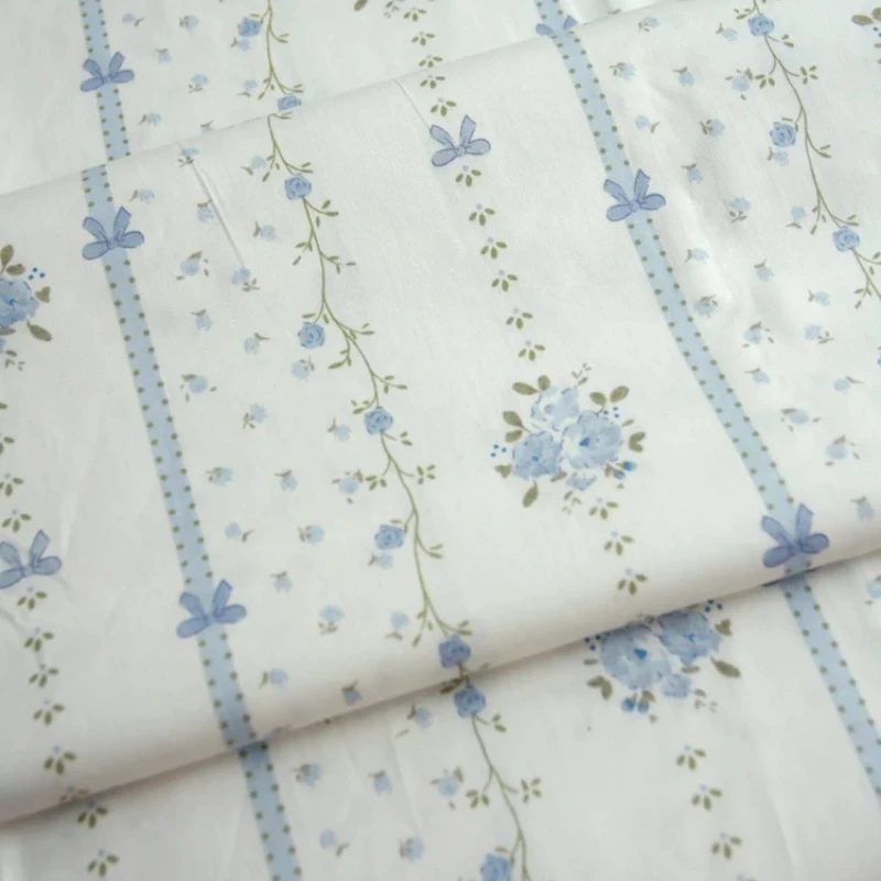 

160x50cm Qunqing Rose Flower Wall Diagonal Pure Cotton Fabric, Children's Clothing Dress, Clothing Fabric DIY Cloth