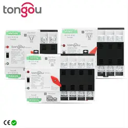 Din Rail 2P 3P 4P ATS Dual Power Automatic Transfer Switch Electrical Selector Switches Uninterrupted Power 63A 100A TONGOU Mini