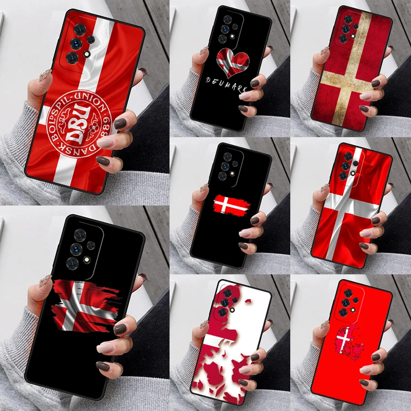 Denmark Flag Phone Case For Samsung Galaxy S23 S21 S20 FE S24 S22 Ultra Note20 S10 S9 S8 Plus A40 A52 A12 A13 A53