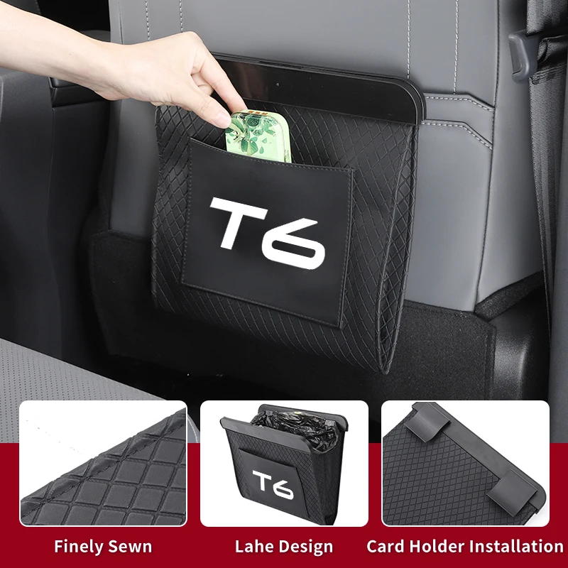 Waterproof Car Seat Back Trash Bags Leather Anti-kick Bin Bag For Volvo T6 XC90 XC60 C30 S60 C70 XC40 V40 XC70 V70 V60 V50 S80 5