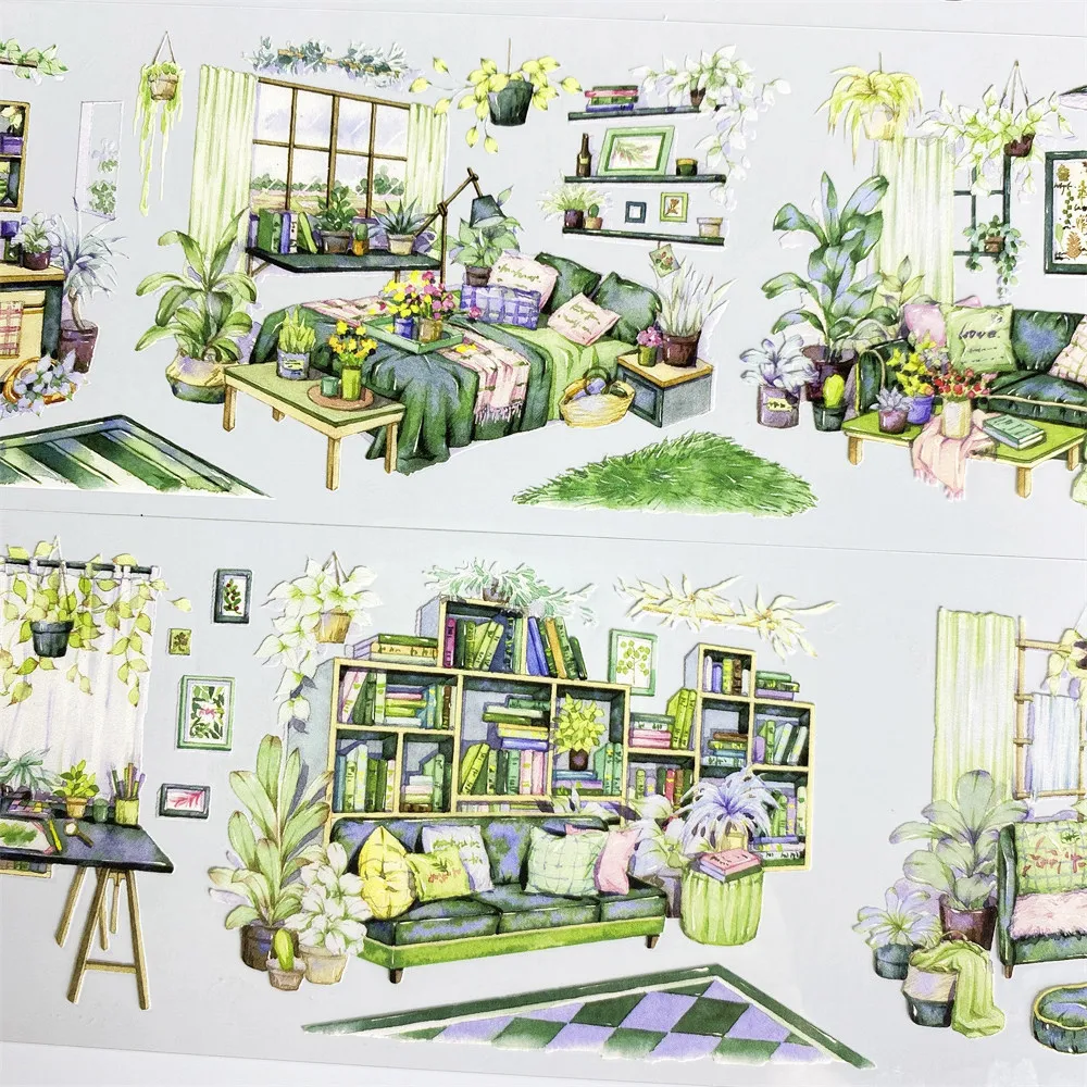 

Journal Q40 Senger Blog Landscape Home Flower Pot PET Antique Scrapbook Mobile Phone Case Sticker