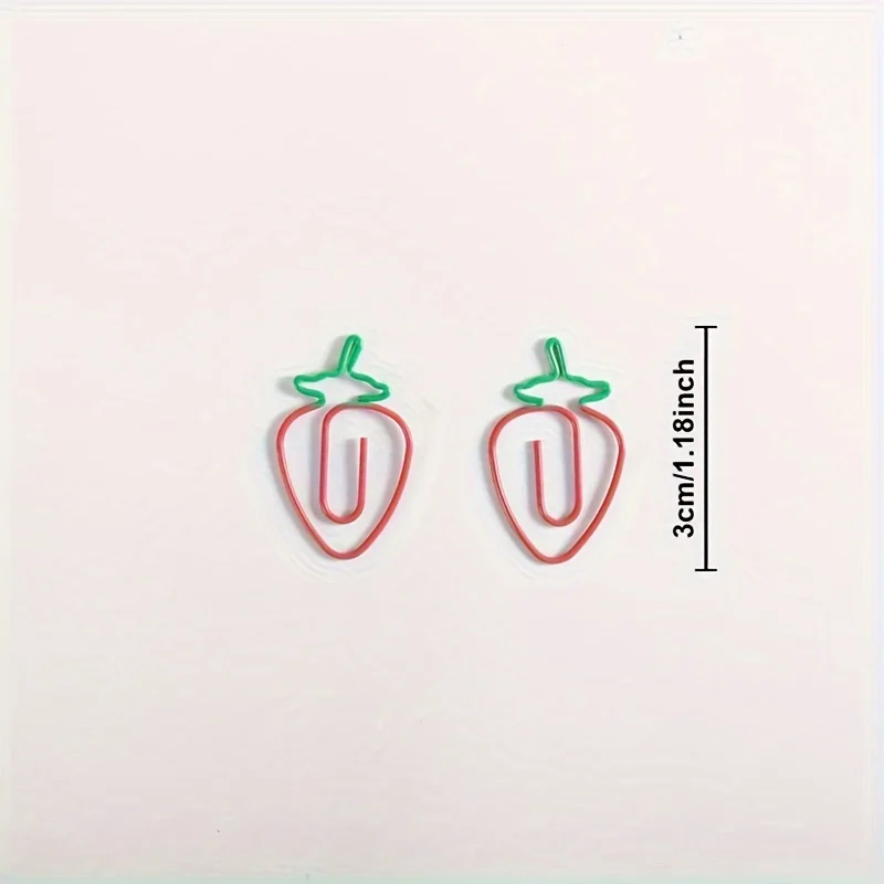 5pcs Strawberry Paper clip, cute office daily accessories