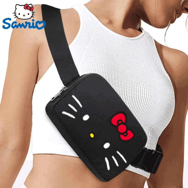 Sanrio Hello Kitty Fashion Waist Pack Nylon Waterproof Summer Outdoor Running Sports Chest Bag For Women Korean Hip Sack 7 Color