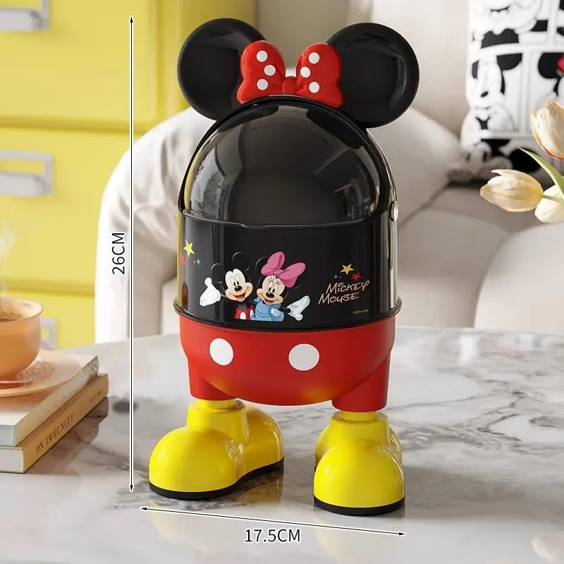 Disney-Serie Mickey Minnie neue süße und niedliche kreative Cartoon-Form Home Desktop Fashion Mülleimer mit großem Fassungsvermögen und Deckel