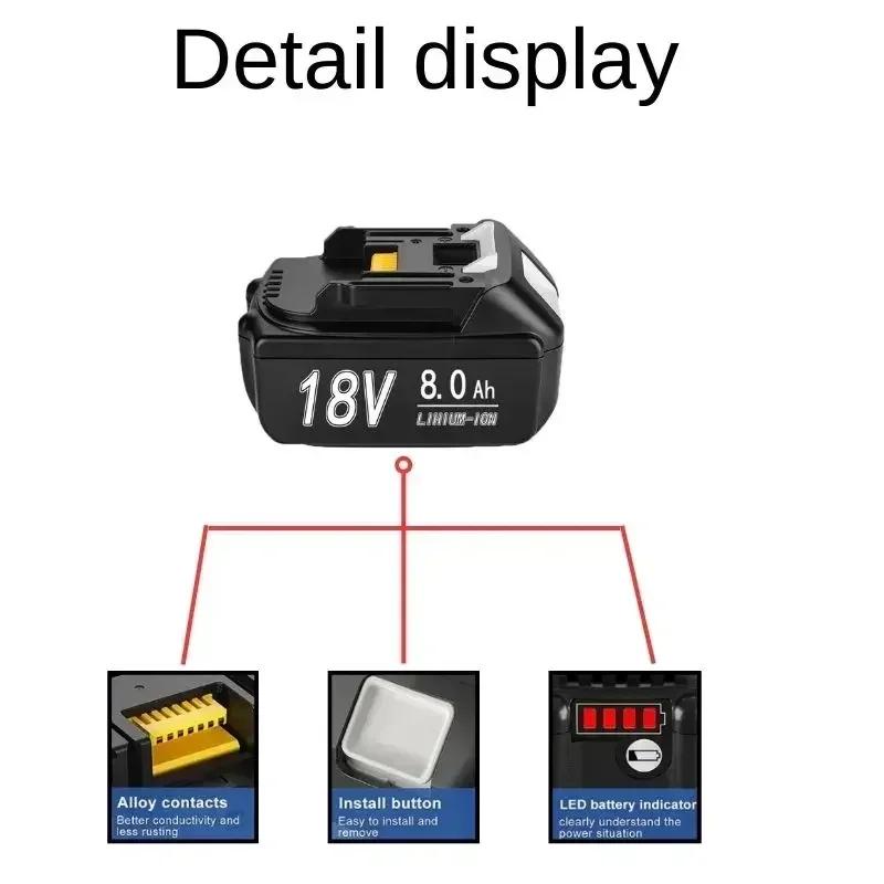 Baterai alat listrik isi ulang 6000mAh baterai 18V Makita 18V dengan pengganti Li-ion LED LXT BL1860B BL1860 BL1850