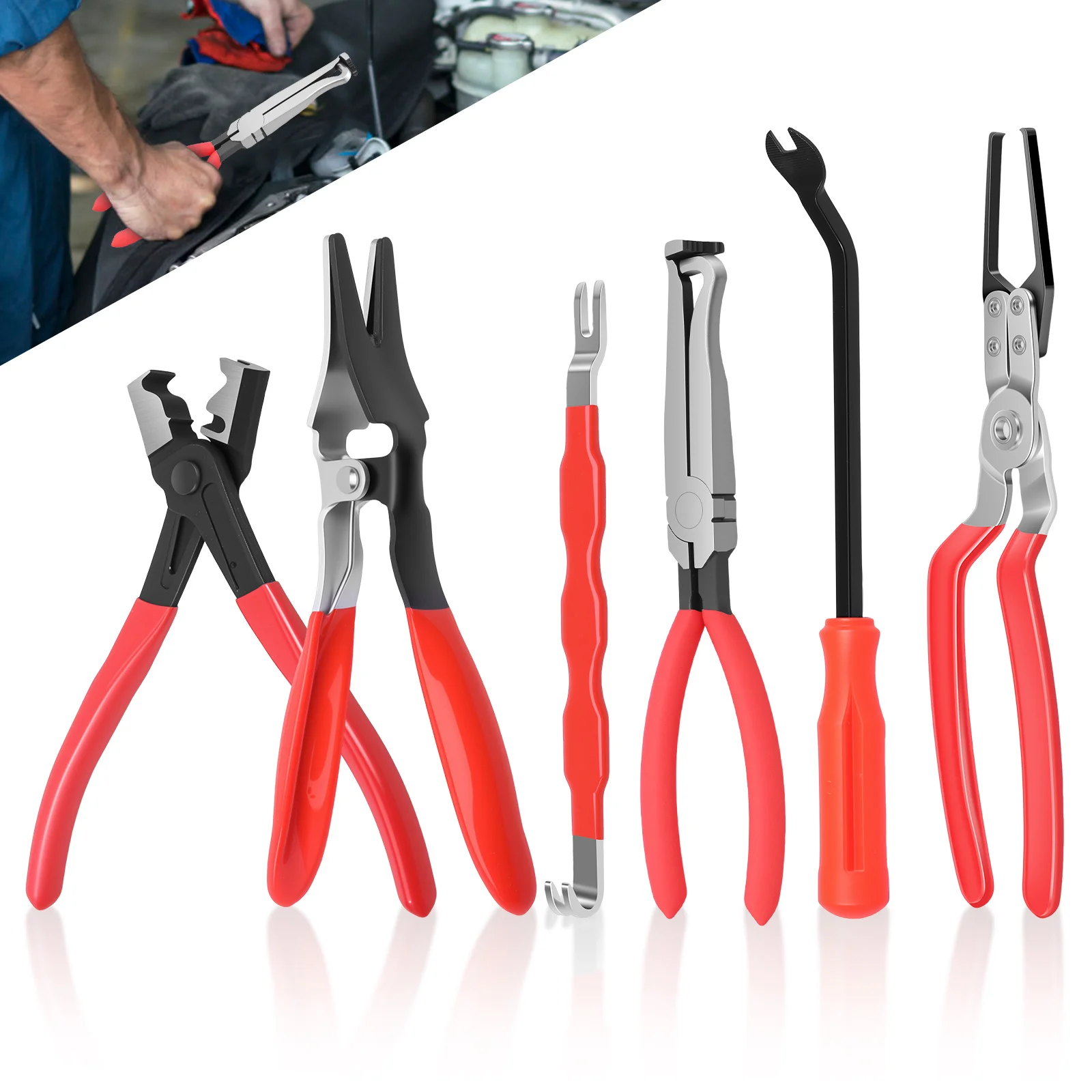

6Pcs Electrical Disconnect Pliers Practical Connector Removal Tool Professional Disconnect Pliers Set for Most Common Car Models