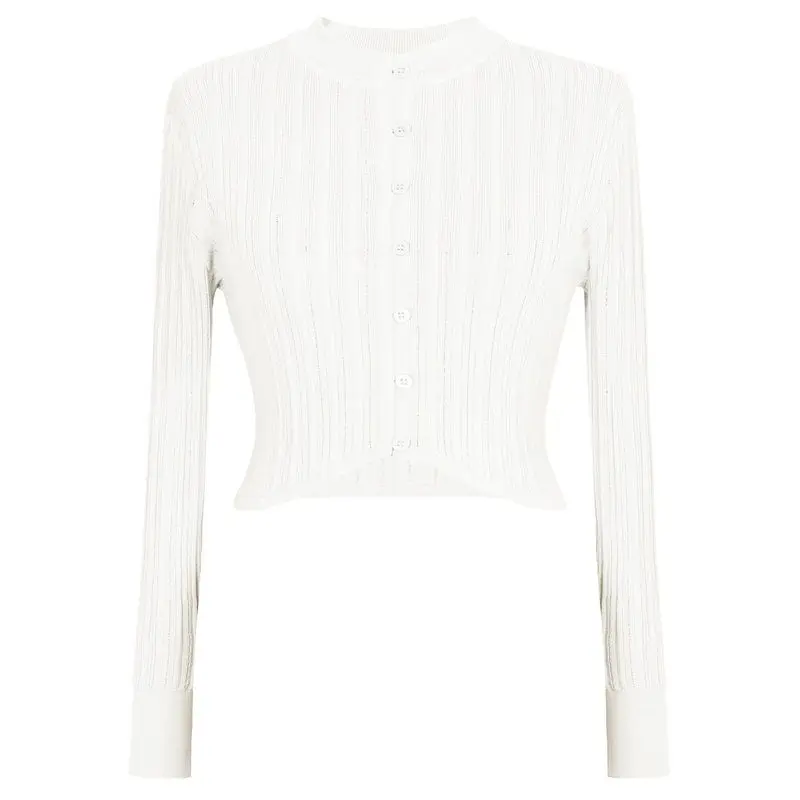 

Spring Autumn New Women's Long Sleeve round Neck Thin Knitted Shirt Versatile Top Fashion Open Cardigan Outerwear Female