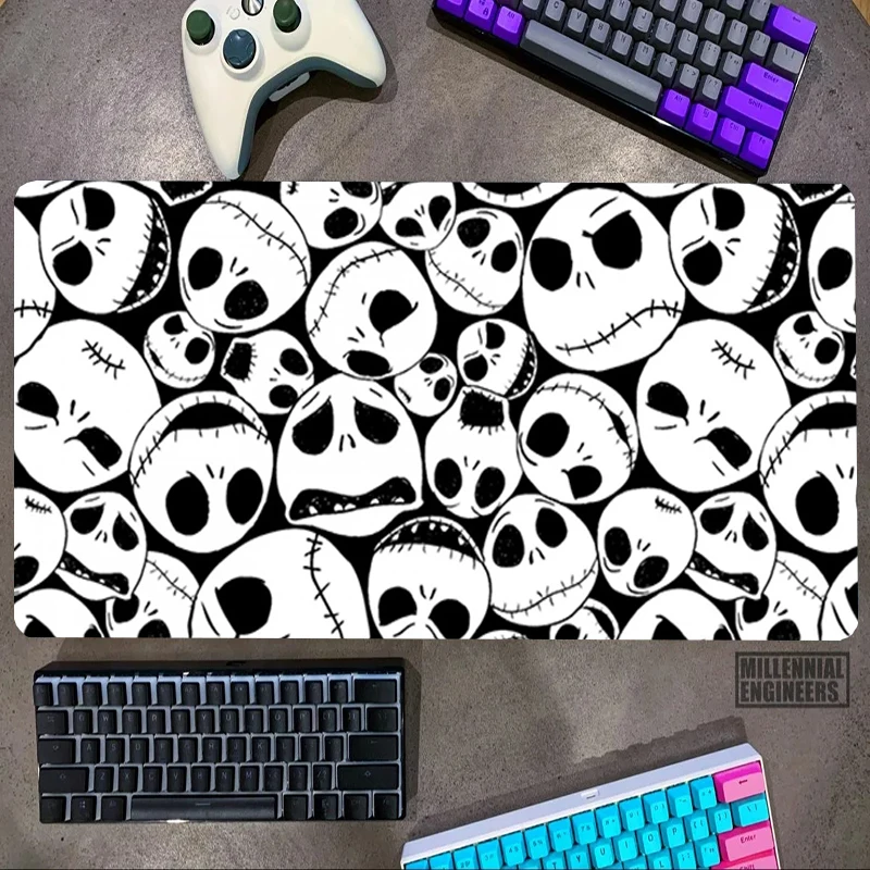 N-Nightmare Before Christmas Jack Mouse Pad Office Accessories Gaming Mats Desk Mat Mousepad Gamer Keyboard Big Mousepepad Large