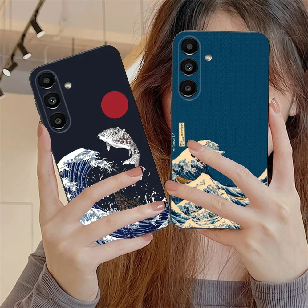 

Great Wave Kanagawa Phone Case For Samsung S24,S21,S22,S23,S30,Ultra,S20,Plus,Fe,Lite,Note,10,9,5G Black Soft Cover