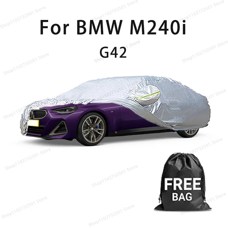 

For BMW M240i G42 Car Cover Full Covers with Reflective Strip Dustproof UV Scratch-Resistant Sunscreen Protective cover