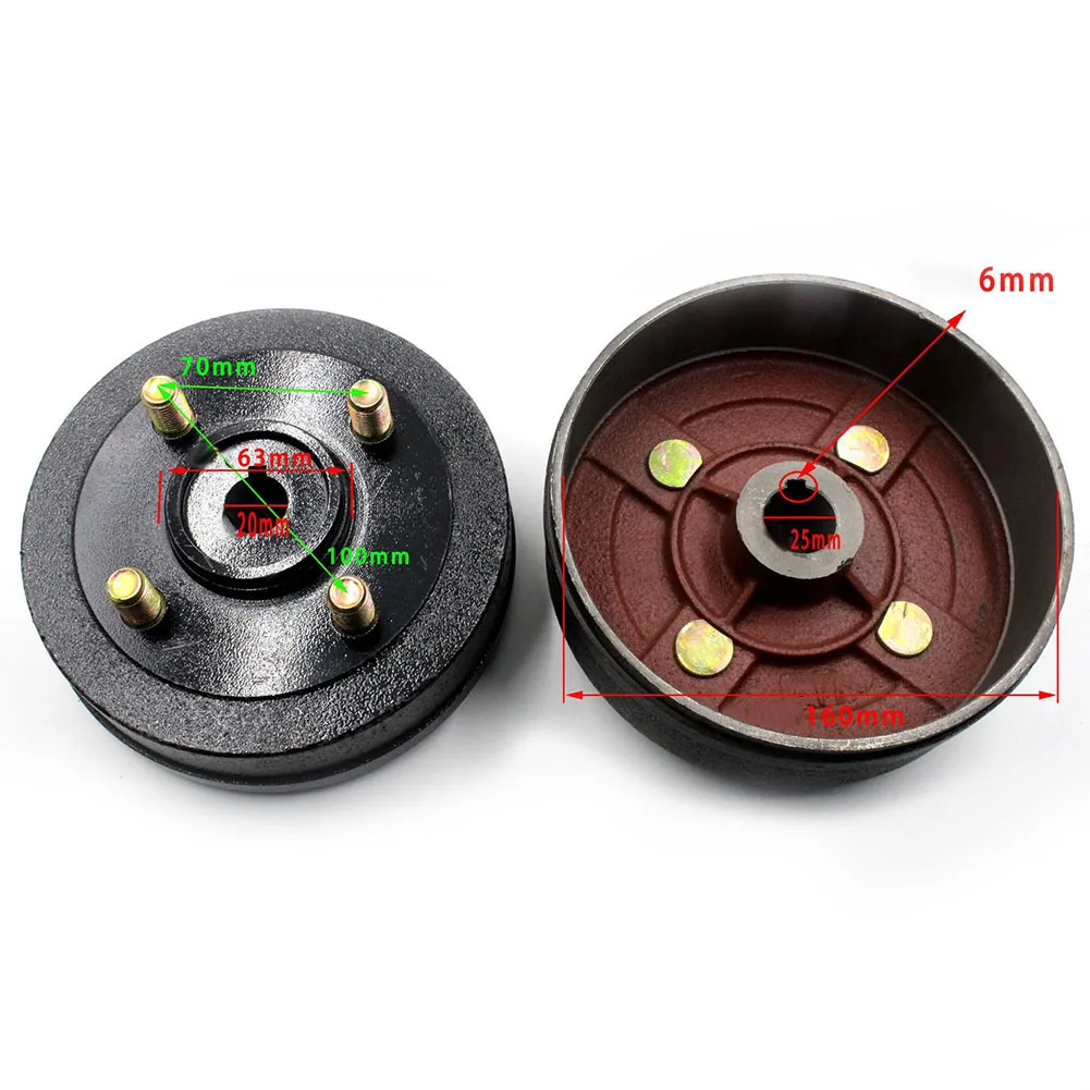 

1pc Drum Brake For Pads Electric Tricycle Brake Wheel Hub 160/180 Large Hole Brake Pot Rear Fixed Disc Drum Brake Pad Parts