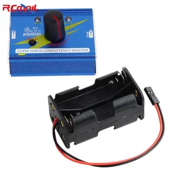 Servo Tester RCmall 3CH ESC GT Tester master per controllo della consistenza Power CCPM + custodia per batteria AA a 4 celle con connettore JR